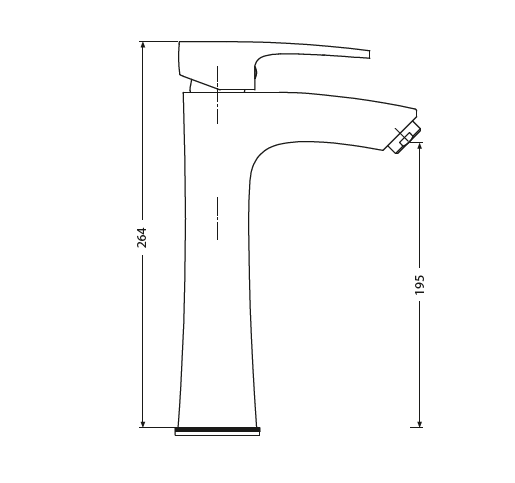 SINGLE LEVER BASIN MIXER TALL - HINDWARE FAUCETS -  ( ROSE GOLD - AVIOR-HUES - 0x15 mm - 0inchX0.5inch )