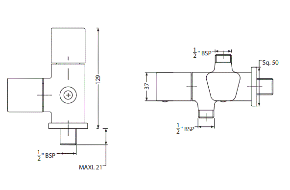 ANGULAR STOP COCK 2 IN 1 - HINDWARE FAUCETS - ( POLISHED CHROME - STARC-GEOMETRIC - 0x15 mm - 0inchX0.6inch )