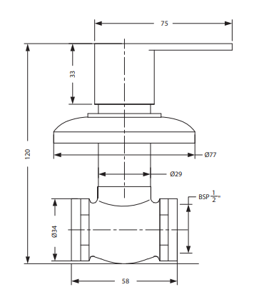 CONC. STOP COCK WITH W.FLANGE(15MM) - HINDWARE FAUCETS -  ( POLISHED CHROME - ASPIRO-URBAN - 0x15 mm - 0inchX0.5inch )
