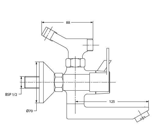 (PRUN)SINK MIXER SWIVEL SPOUT-TABLE MOUNT - HINDWARE FAUCETS -  ( POLISHED CHROME - ASPIRO-URBAN - 0x15 mm - 0inchX0.5inch )