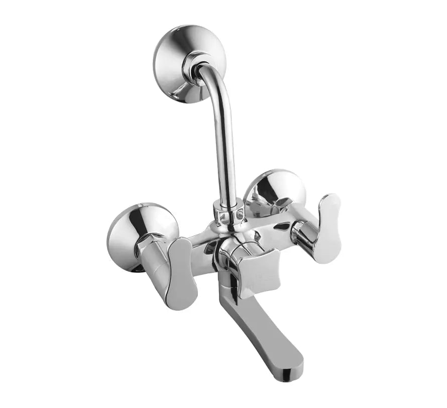 WALL MIXER BEND - HINDWARE FAUCETS - ( POLISHED CHROME - AGNESE - 0x15 mm - 0inchX0.5inch )