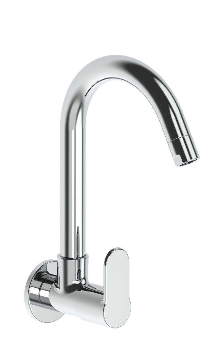 SINK COCK SWIVEL SPOUT-WALL MOUNT - HINDWARE FAUCETS -  ( POLISHED CHROME -  - 0x15 mm - 0inchX0.5inch )