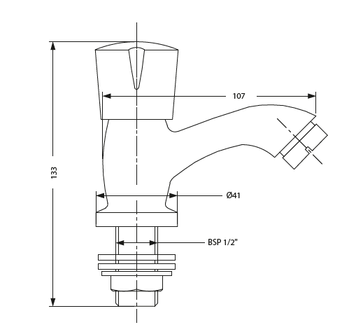 (PRUN) PILLAR COCK - HINDWARE FAUCETS -  ( POLISHED CHROME - CONTESSA NEO- 0x15 mm - 0inchX0.5inch )