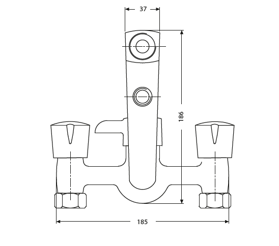 WALL MIXER 3 IN 1 - HINDWARE FAUCETS -  ( POLISHED CHROME - CONTESSA NEO-NEO CLASSIC - 0x15 mm - 0inchX0.5inch )