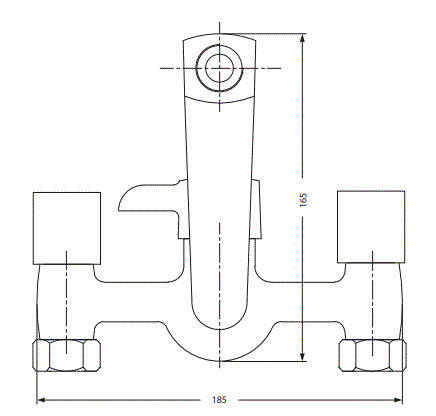 WALL MIXER TELEPHONIC WITH CRUTCH - HINDWARE FAUCETS - ( POLISHED CHROME - DOVE-NEO CLASSIC - 0x15 mm - 0inchX0.5inch )