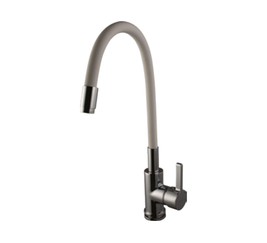 SL SINK MIXER FLEXIBLE SPOUT-TABLE MOUNT (WHITE) - HINDWARE FAUCETS -  ( POLISHED CHROME - KITCHEN MIXER-GLAMOUR - 0x15 mm - 0inchX0.5inch )