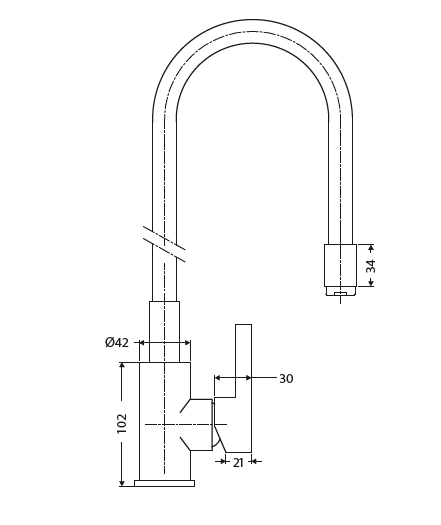 SL SINK MIXER FLEXIBLE SPOUT-TABLE MOUNT (WHITE) - HINDWARE FAUCETS -  ( POLISHED CHROME - KITCHEN MIXER-GLAMOUR - 0x15 mm - 0inchX0.5inch )