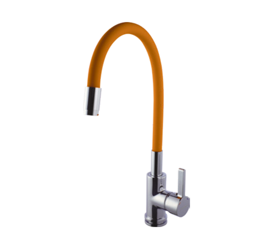 SL SINK MIXER FLEXIBLE SPOUT-TABLE MOUNT (ORANGE) - HINDWARE FAUCETS -  ( POLISHED CHROME - KITCHEN MIXER-GLAMOUR - 0x15 mm - 0inchX0.5inch )