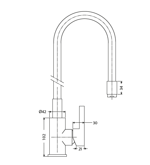 SL SINK MIXER FLEXIBLE SPOUT-TABLE MOUNT (ORANGE) - HINDWARE FAUCETS -  ( POLISHED CHROME - KITCHEN MIXER-GLAMOUR - 0x15 mm - 0inchX0.5inch )