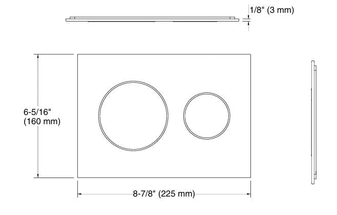 SKIM PNEUMATIC FACEPLATE IN WHITE WITH ACTUATION BUTTON - KOHLER LUXURY -  ( BRUSHED NICKEL - LUXURY - 0x15 mm - 0inchX0.5inch )