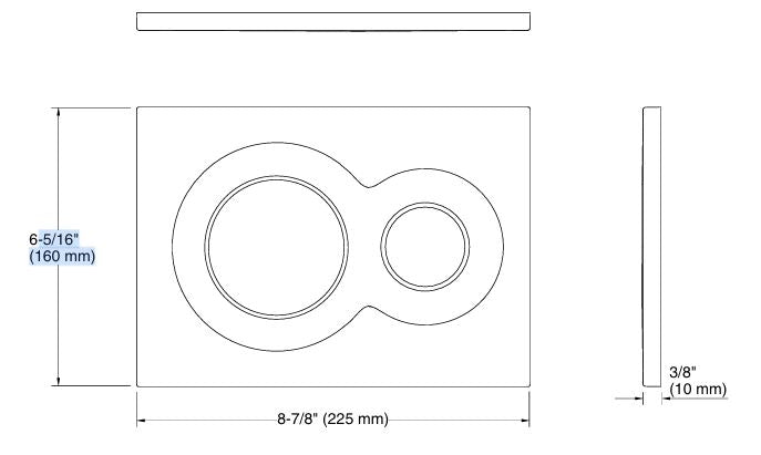 LYNK PNEUMATIC FACEPLATE - KOHLER PREMIUM -  ( GLOSSY BLACK - PREMIUM - 0x15 mm - 0inchX0.6inch )