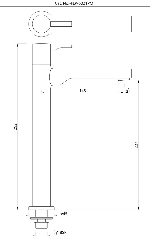 PILLAR COCK WITH EXTENSION BODY - JAQUAR FAUCETS - ( BLACK MATT - FLORENTINE PRIME - 0x15 mm - 0inchX0.5inch )