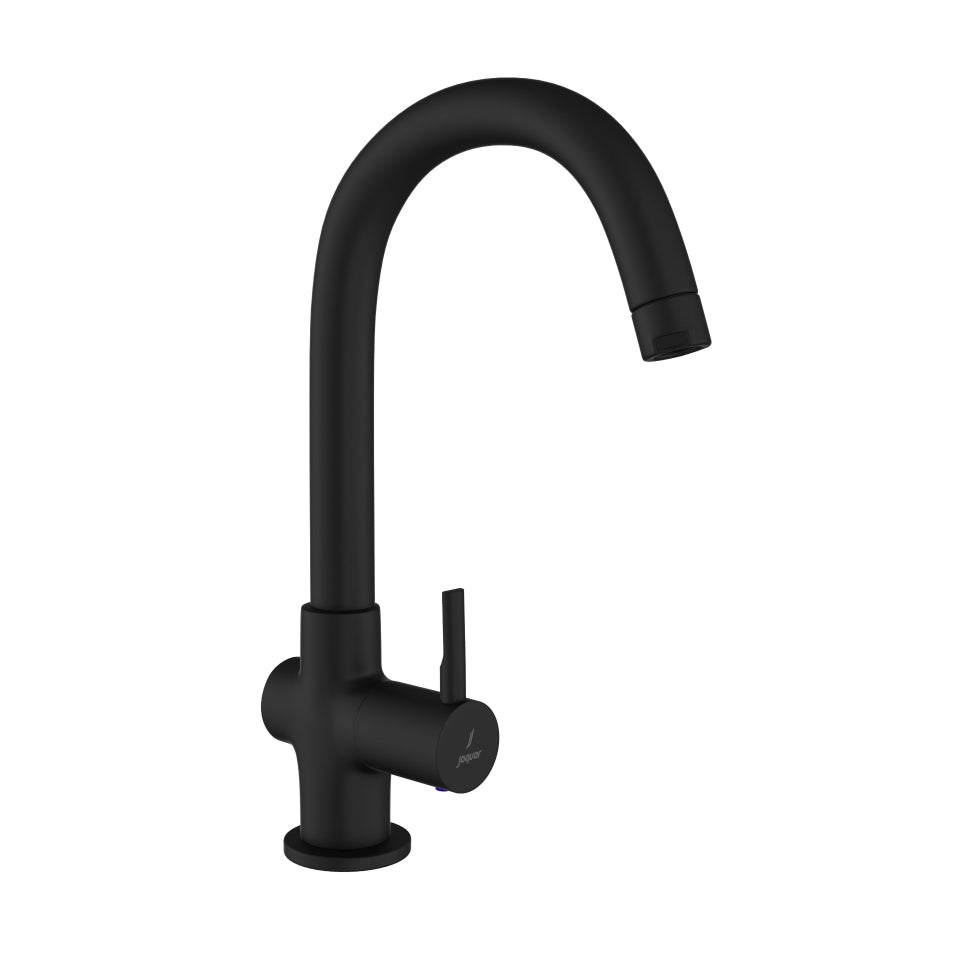 SINK COCK WITH REGULAR SWINGING SPOUT (TABLE MOUNTED MODEL) - JAQUAR FAUCETS - ( BLACK MATT - FLORENTINE PRIME - 0x15 mm - 0inchX0.5inch )