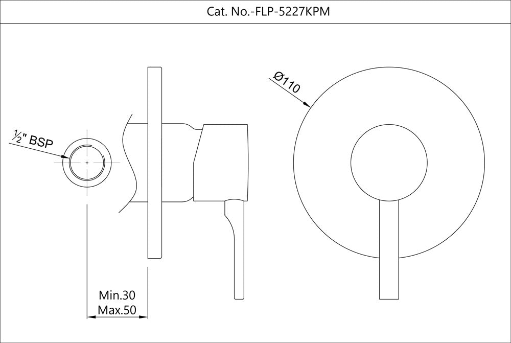 SINGLE LEVER EXPOSED PARTS KIT OF DEUSCH MIXER - JAQUAR FAUCETS - ( BLACK MATT - FLORENTINE PRIME - 0x15 mm - 0inchX0.5inch )