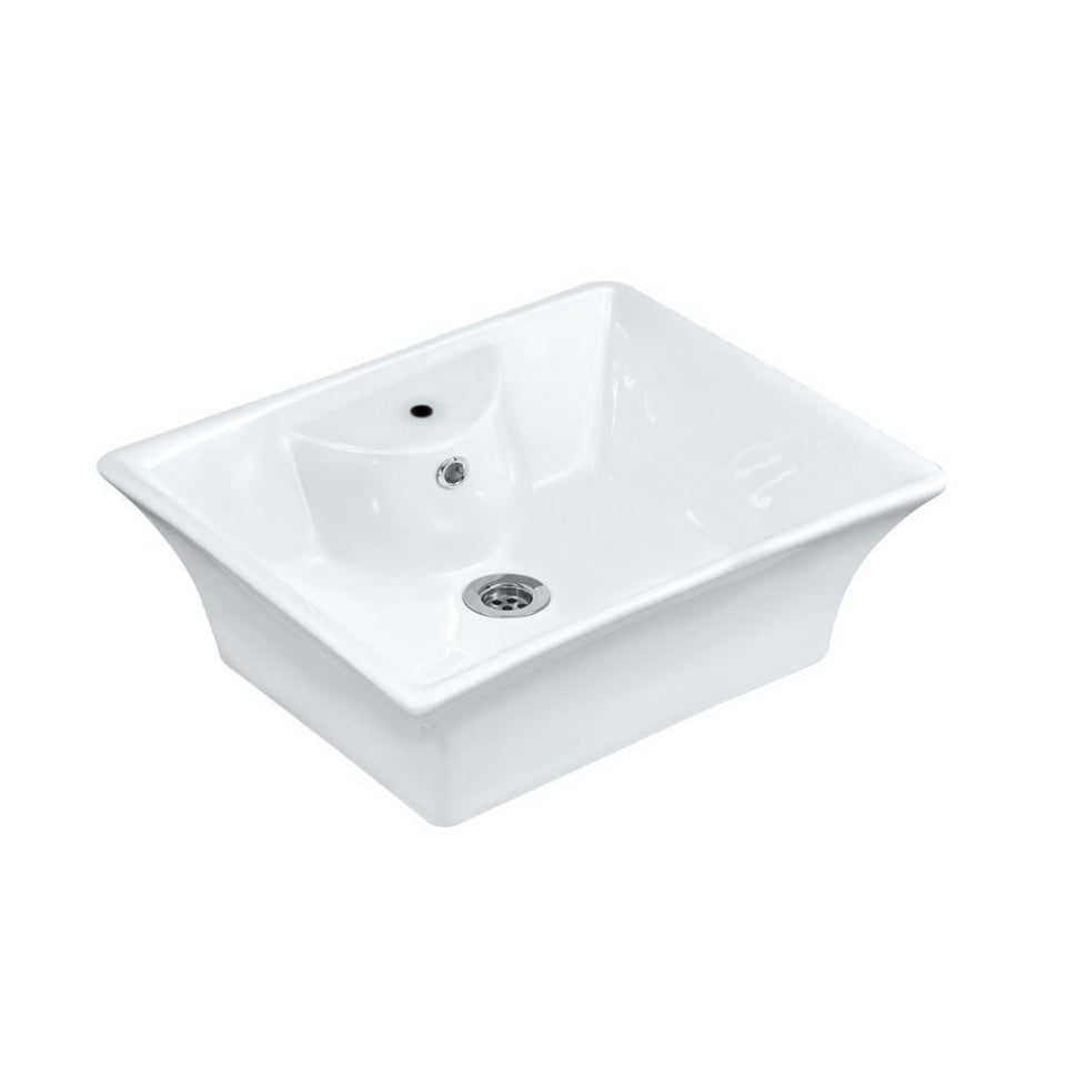 TABLE TOP BASIN - JAQUAR SWARE - ( WHITE - FONTE - 490x405 mm - 19.5inchX16inch )