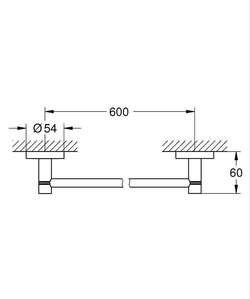 ESSENTIALS TOWEL RAIL 600MM - GROHE - (BRUSHED COOL SUNRISE - G5 - ESSENTIALS - 0x600 mm - 0inchX24inch)