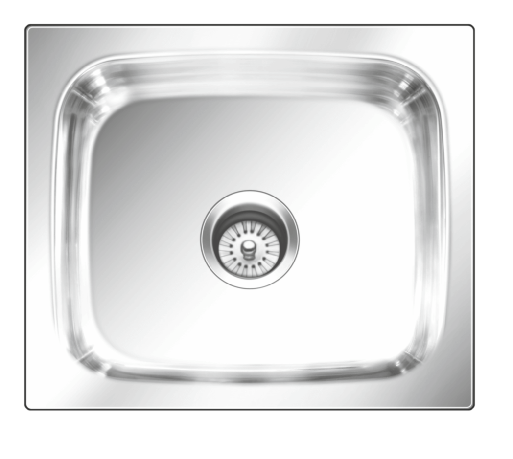 SS SINK 1.0 BOWL W/O DRAIN BOARD (DEPTH 8  )GRACE PLAIN SUPER - NIRALI -  ( SATIN - POPULAR SINK RANGE - 610x510 mm - 24inchX20inch )