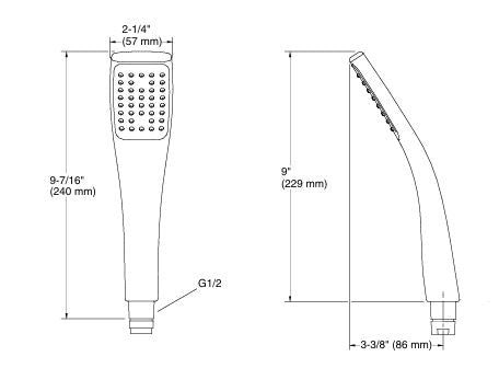 SINGLE FUNCTION LARGE HANDSHOWER W/HOSE - KOHLER PREMIUM -  ( POLISHED CHROME - PREMIUM - 0x0 mm - 0inchx0inch )