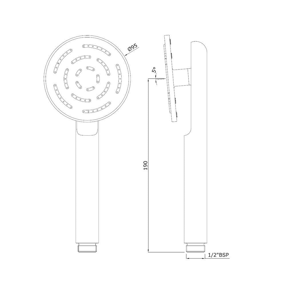 MAZE HAND SHOWER 90MM ROUND - JAQUAR FAUCETS - ( GRAPHITE - HAND SHOWER - 0x15 mm - 0inchX0.5inch )