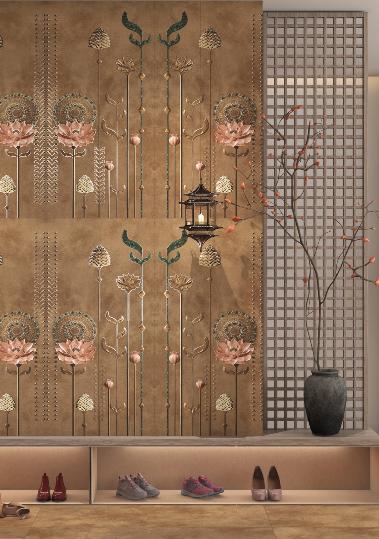 GLITER BROWN DECOR A HL - INDIAN TILES - ( - CRIST DECOR - 1200x600 mm - 48inchX24inch)