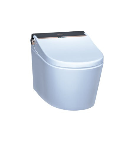 WALL HUNG RIMLESS WC W/S.COVER & ACC.( BOLT DISTANCE 7INCH)- ARTIZE SWARE - ( BLACK WHITE - INTELLIGENT - 0x0 mm - 0inchX0inch )