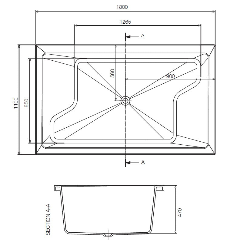 BATH TUB W/POWDER COATED FRAME - JAQUAR WELLNESS - ( WHITE - KUBIX PRIME - 1800x1100 mm - 72inchX44inch )