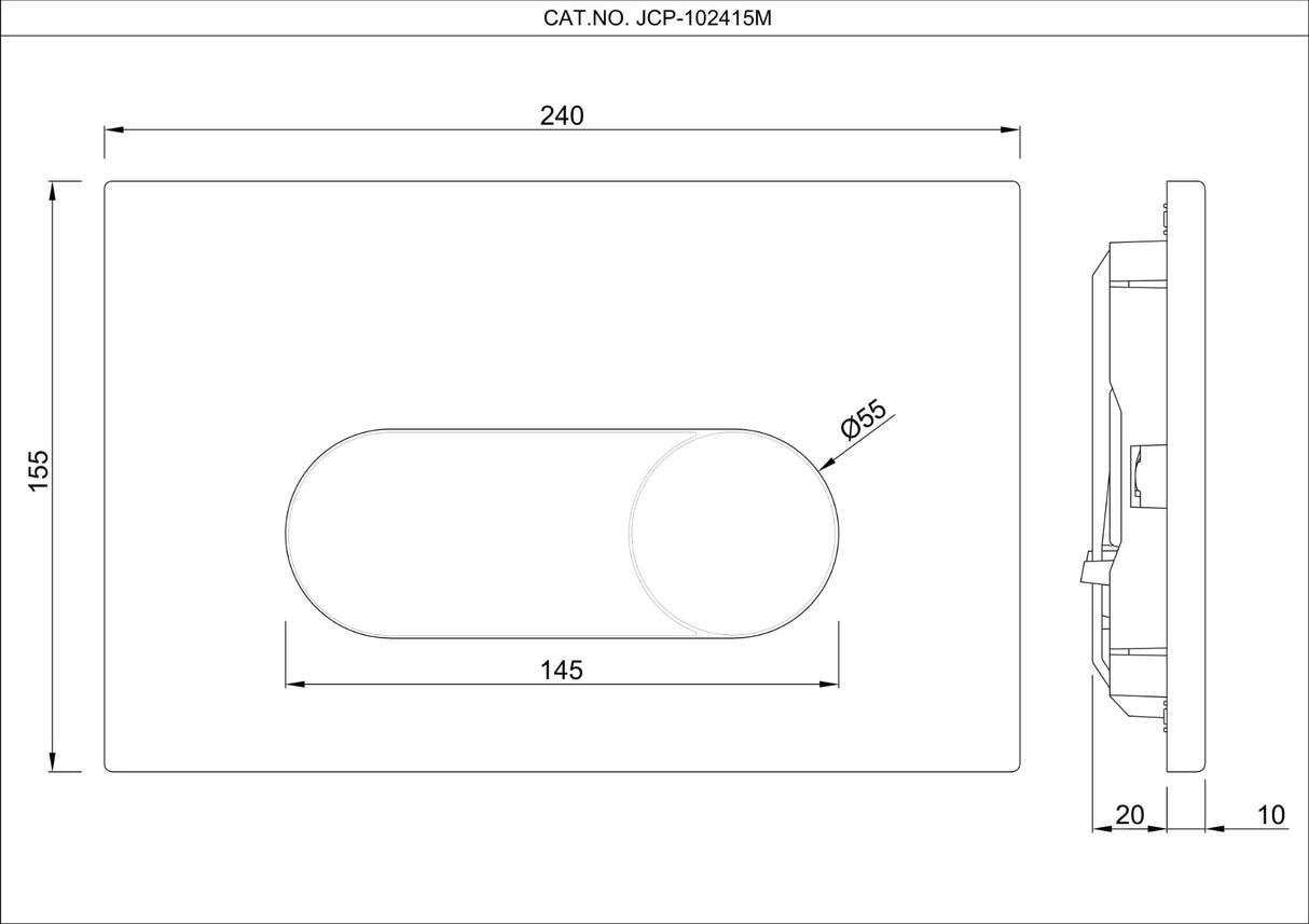 CONTROL PLATE - JAQUAR CISTERN -  ( BLACK MATT - ORNAMIX PRIME - 240x155 mm - 9.6inchx6.2inch )