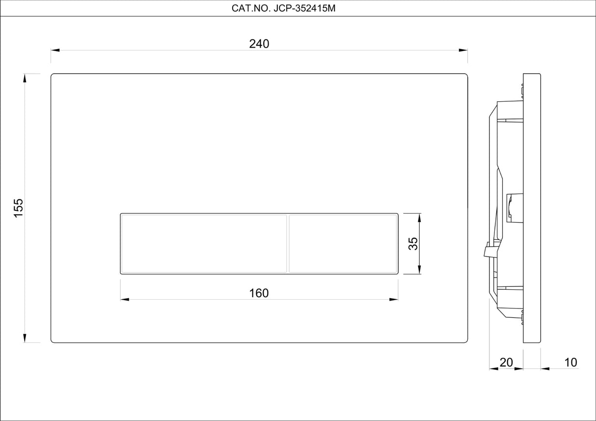 (PRUN) CONTROL PLATE - JAQUAR CISTERN -  ( GOLD - KUBIX - 240x155 mm - 9.6inchX6.2inch )