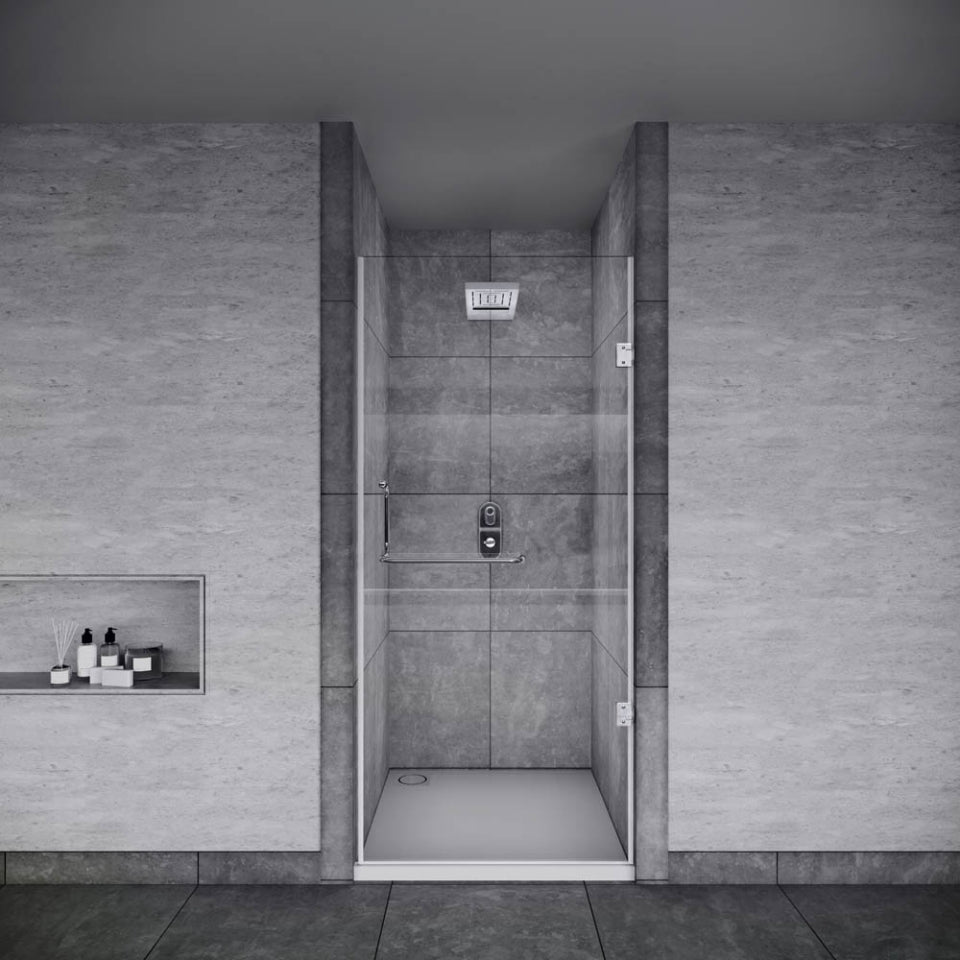 DOOR WITH W-G HINGES(800-1000MM) - JAQUAR ENCLOSURE -  ( CHR - 8MM FROASTED GLASS - 0x1950 mm - 0inchX78inch )