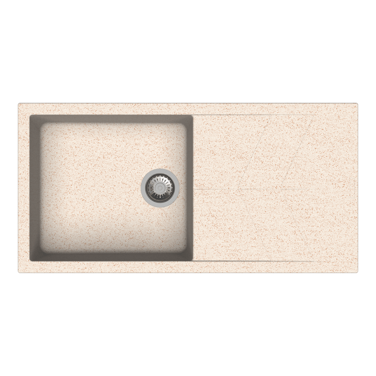 QUARTZ 1.0 BOWL WITH DRAINBOARD(DEPTH 8INCH) - CARYSIL -  ( GRANITE CORNFLAKES - JAZZ - 1000x500 mm - 40inchX20inch )