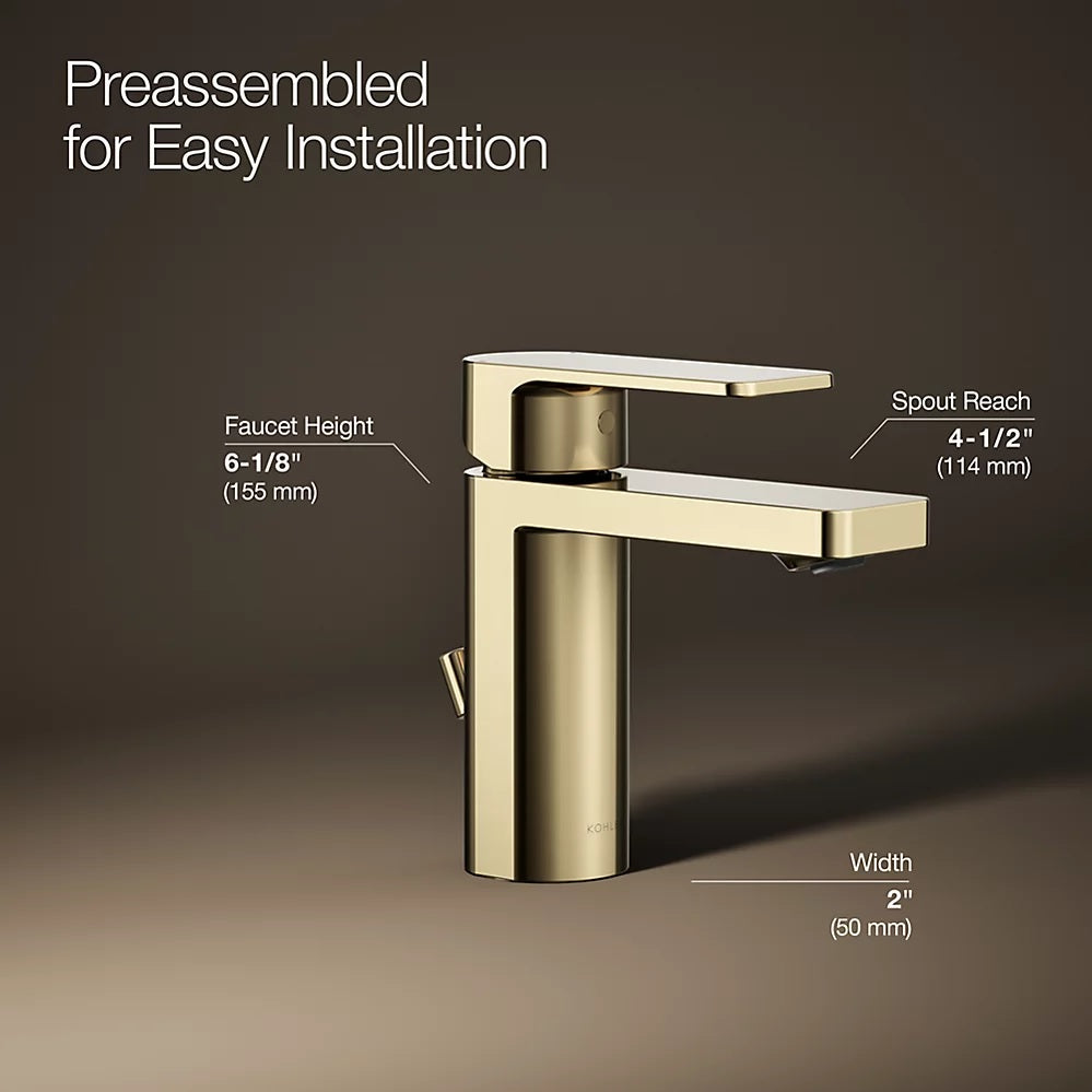 S/L BASIN MIXER W/O DRAIN&PIPES - KOHLER PREMIUM -  ( FRENCH GOLD - PREMIUM - 0x15 mm - 0inchX0.5inch )