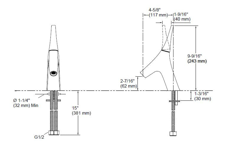VIVE-SL BASIN MIXER W/PIPES - KOHLER PREMIUM -  ( FRENCH GOLD - PREMIUM - 0x15 mm - 0inchX0.5inch )