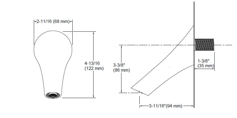 VIVE BATH SPOUT W/O DIVERTER - KOHLER PREMIUM -  ( FRENCH GOLD - PREMIUM - 0x15 mm - 0inchX0.5inch )