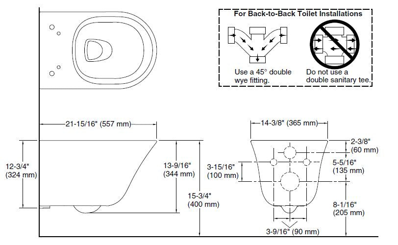 VIVE WALL HUNG W/O SEAT COVER FOR 38171IN-HC-0 - KOHLER PREMIUM -  ( WHITE - PREMIUM - 0x0 mm - 0inchx0inch )