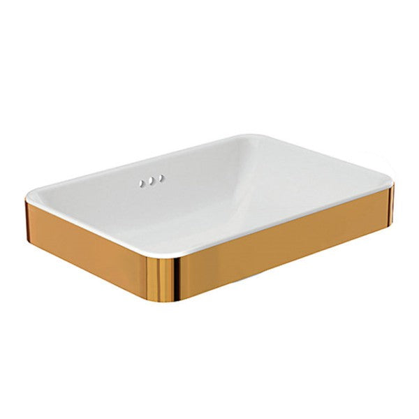 FORE-TABLE TOPBASIN W/O HOLEFAUCET HOLE - KOHLER LUXURY - ( ROSE GOLD+WHITE - LUXURY - 575x410 mm - 23inchX16inch )
