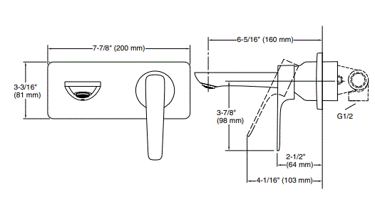 ALEO+-SL W/M DIVERTOR TRIM - KOHLER PREMIUM - ( POLISHED CHROME - PREMIUM - 0x15 mm - 0inchX0.5inch )