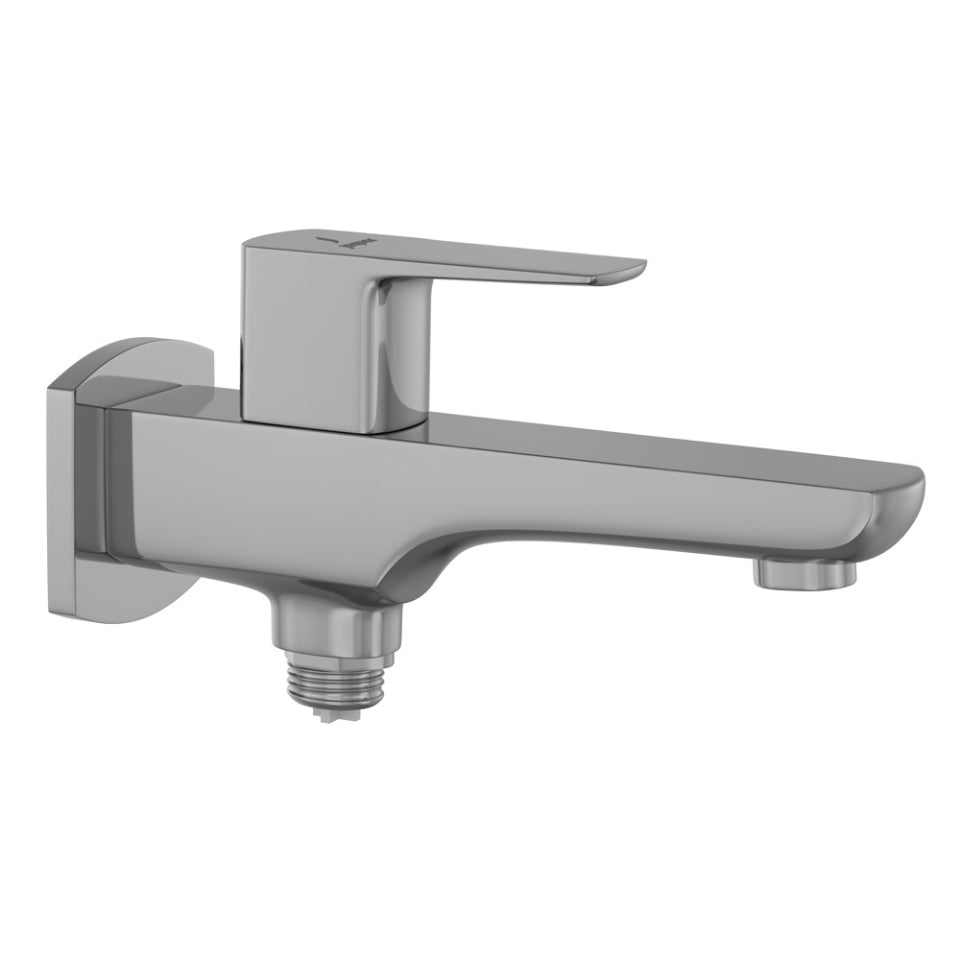 2-WAY BIB COCK WITH FLANGE - JAQUAR FAUCETS -  ( CHROME - KUBIX PRIME - 0x15 mm - 0inchX0.5inch )