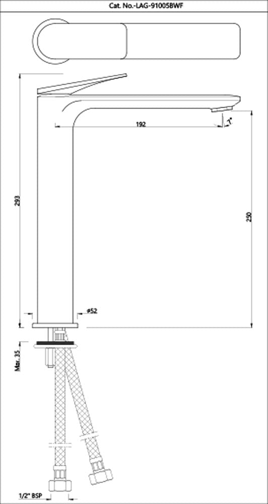 SINGLE LEVER TALL BOY WITHOUT POPUP WAST - JAQUAR FAUCETS - ( CHR - LAGUNA - 0x0 mm - 0inchx0inch )