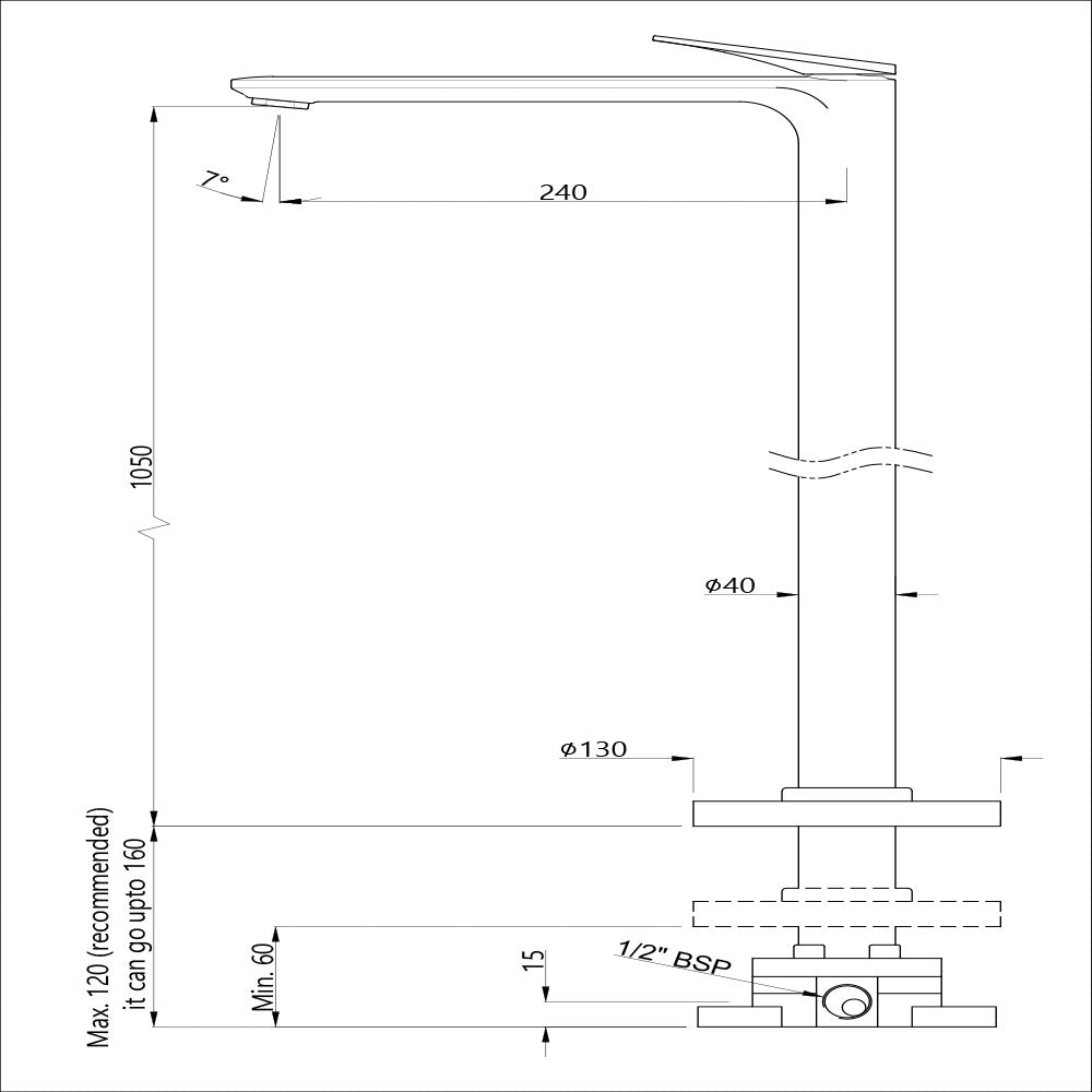 FLOOR MOUNTED SINGLE LEVER BASIN MIXER - JAQUAR FAUCETS - ( GOLD MATT PVD/BLACK MATT - LAGUNA - 0x15 mm - 0inchX0.5inch )