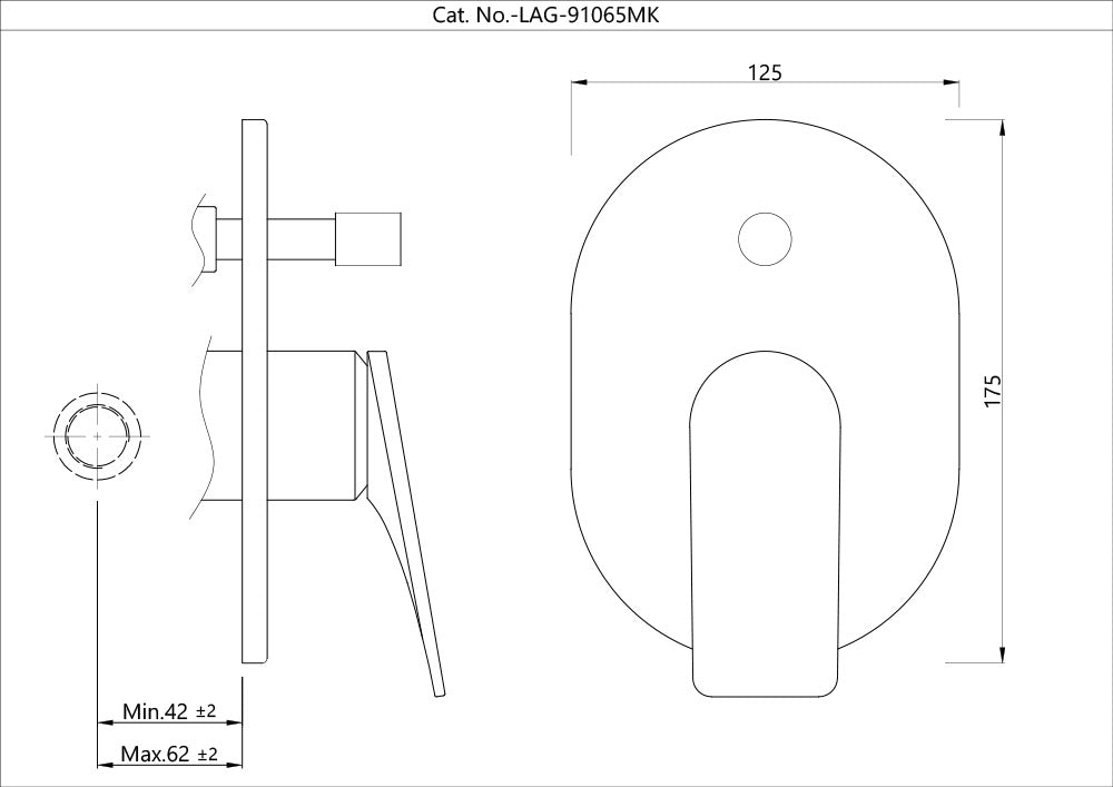 SINGLE LEVER EXPOSED PARTS KIT OF DIVERT - JAQUAR FAUCETS - ( BLM - LAGUNA - 0x15 mm - 0inchX0.5inch )