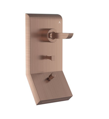 EXPOSED PART KIT OF SL JOYSTICK 3IN1 CONC. DIVTR W/BUILT-IN BATH FILLER - ARTIZE FAUCET - ( ANTIQUE COPPER - LEXA - 0x15 mm - 0.6inchX0.6inch )