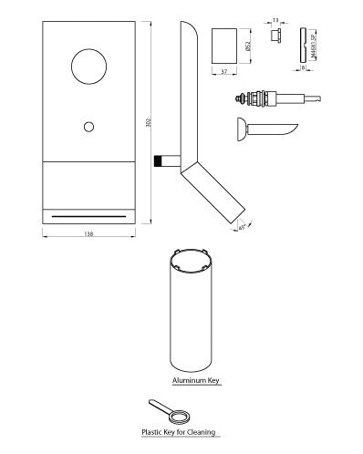 EXP.PART KIT OF SL J.STICK W/CASCADE SPT - ARTIZE FAUCET -  ( CHROME - LEXA - 0x15 mm - 0inchX0.5inch )