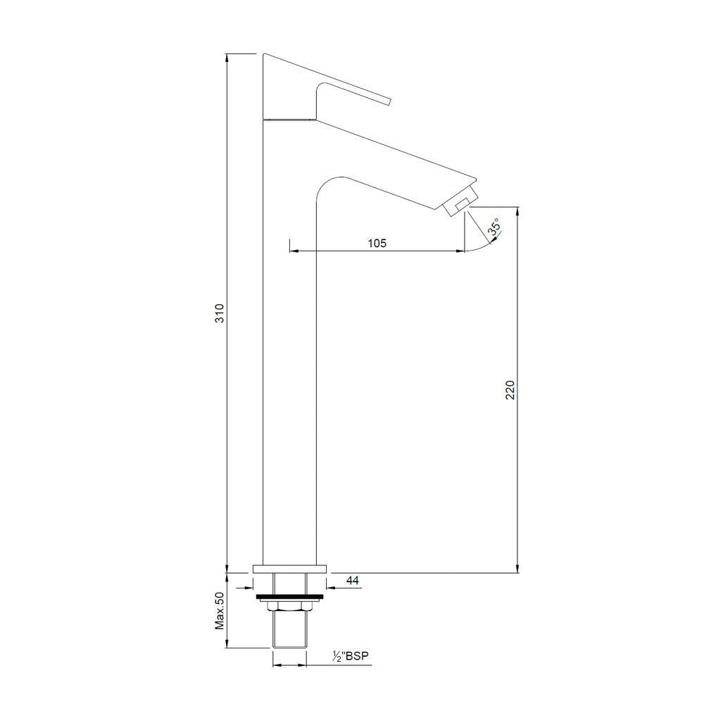 PILLAR COCK WITH 140MM EXTN - JAQUAR FAUCETS - ( CHROME - LYRIC - 0x15 mm - 0inchX0.5inch )