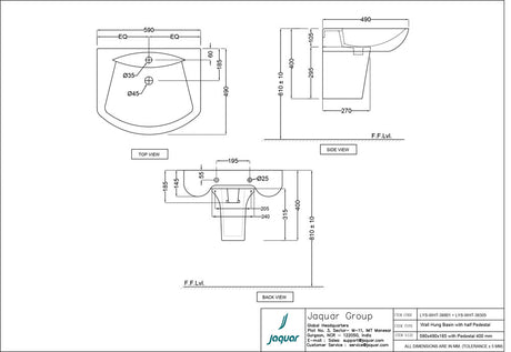 HALF PEDESTAL FOR38801 W/FIXG ACC. - JAQUAR SWARE -  ( WHITE - LYRIC - 0x0 mm - 0inchx0inch )