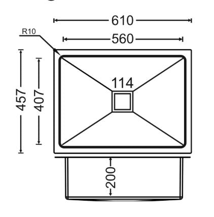 1 BOWL W/O DRAIN BOARD (DEPTH 8INCH) THK 1MM  - CARYSIL -  ( MATT - QUADRO - 533x457 mm - 21inchX18inch )