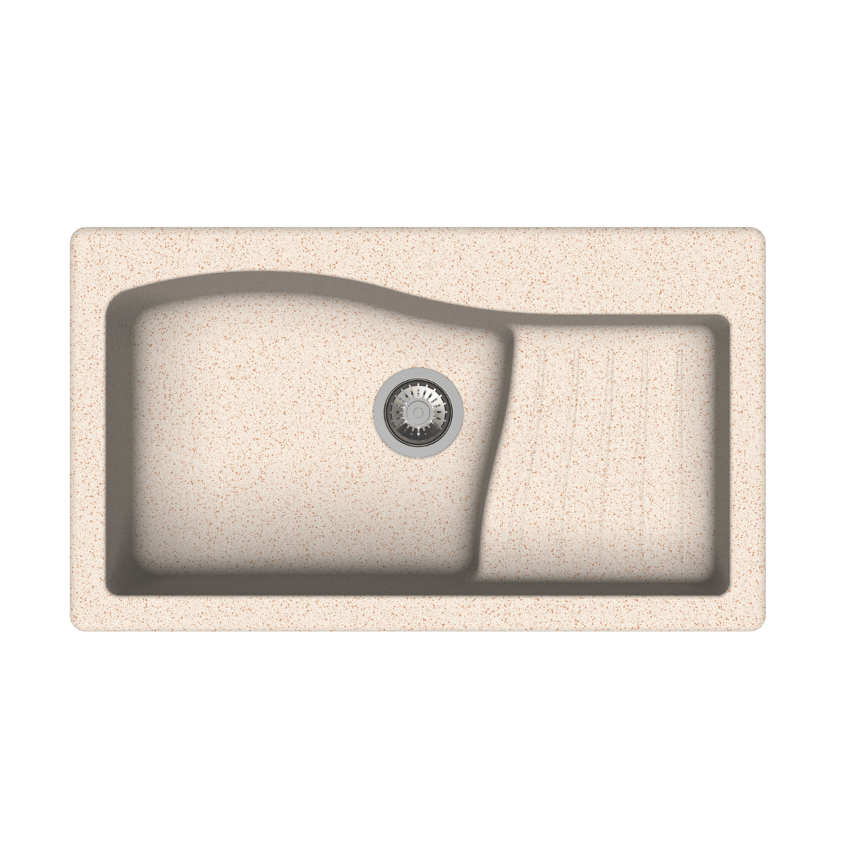 QUARTZ 1 BOWL W/SMALL DRAINBOARD (DEPTH 10INCH) - CARYSIL -  ( GRANITE CORNFLAKES - SWAN NEW ASCEND - 860x500 mm - 34inchX20inch )