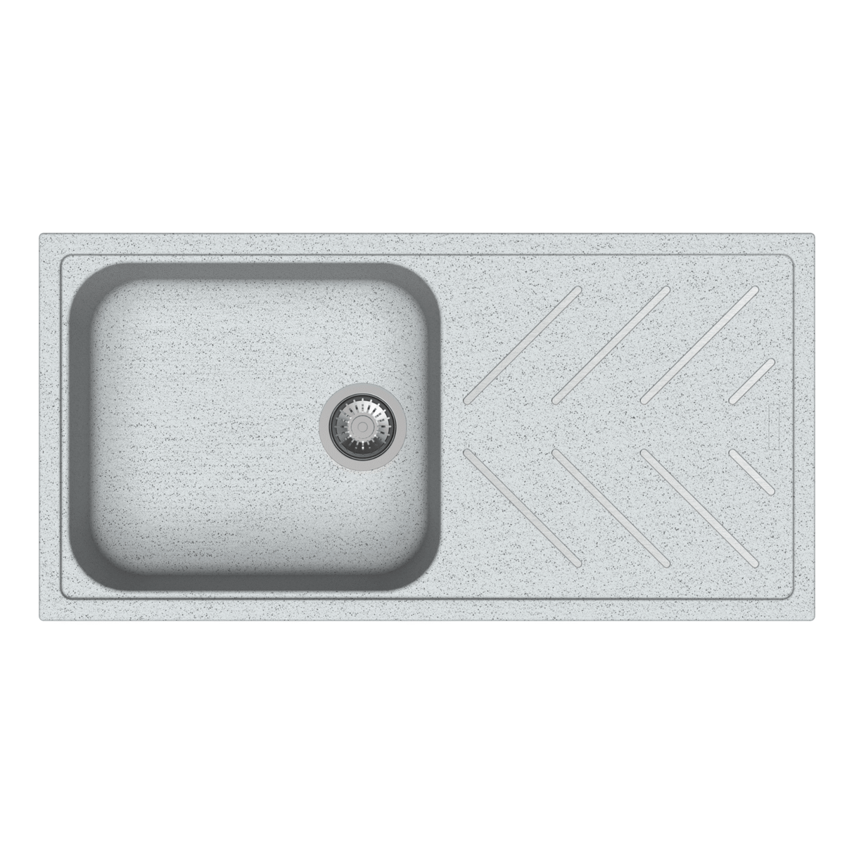 STD 1 BOWL W/DRAINBOARD(DEPTH 8INCH) - CARYSIL -  ( CRATER - NEW BEETHOVEN - 1000x500 mm - 40inchX20inch )