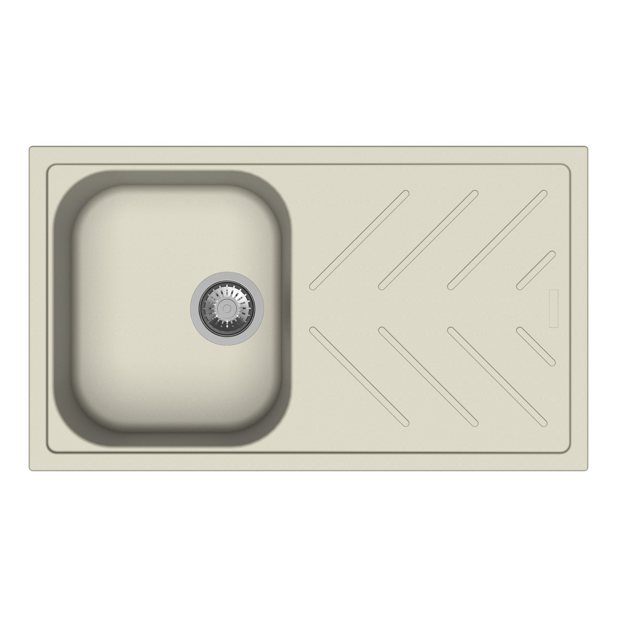 STD 1 BOWL W/DRAINBOARD(DEPTH 8INCH) - CARYSIL -  ( CHAMPAGNE - NEW BEETHOVEN - 860x500 mm - 34inchX20inch )