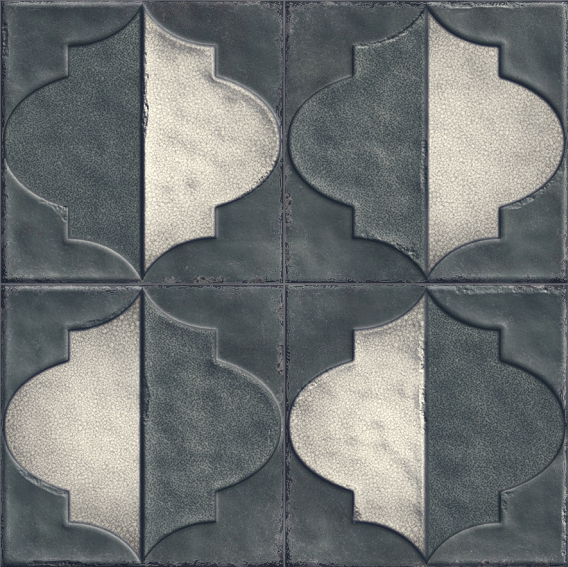 OGEE STEEL HL - INDIAN TILES - ( - KERACER HIGH DEPTH DESIGNER TILES - 300x300x9 mm - 12inchX12inchX0.36inch )