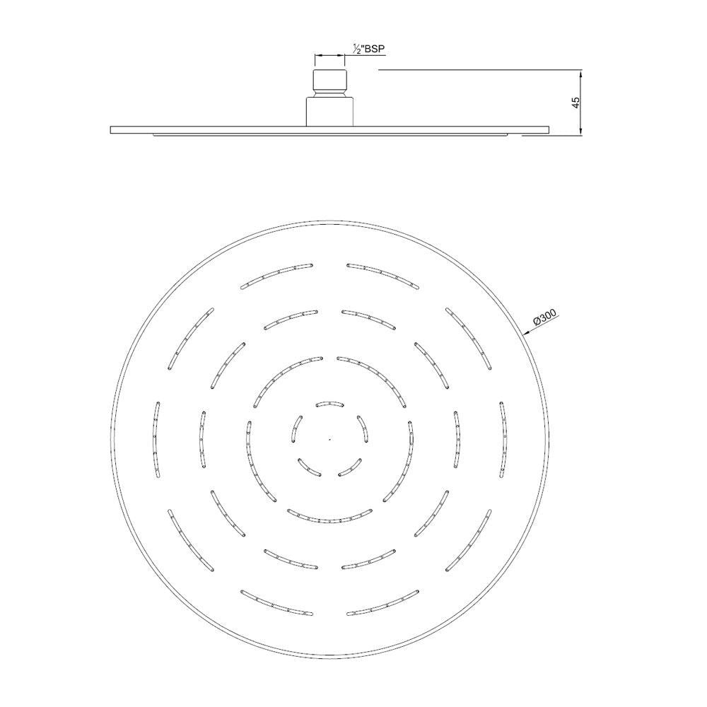 MAZE ROUND 12 - JAQUAR FAUCETS - ( BCH - OVERHEAD SHOWER - 0x300 mm - 0inchX12inch )